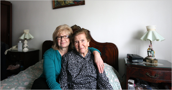 Valnea Smilović, 59, left, with her mother, 92, in Queens. They still speak Vlashki, a language spoken by the Istrians.